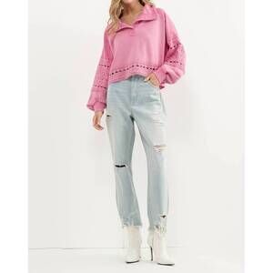 NEW BLUE B powerpuff lace pullover in pink